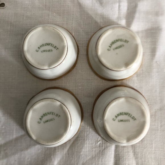 Antique Limoges Hand Painted Salt Cellars - Picture 6 of 11